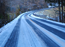Hazards along snow-covered roads